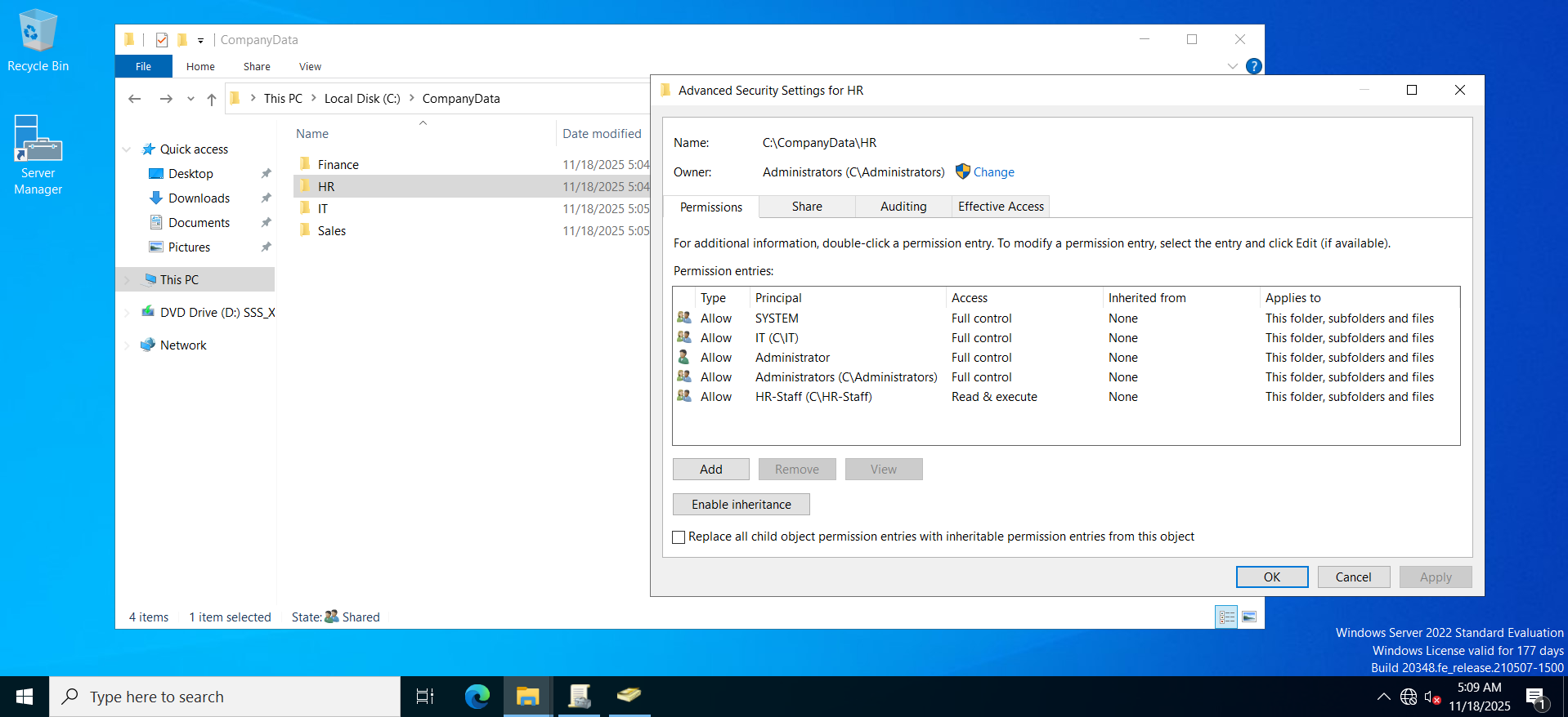 HR NTFS Permissions