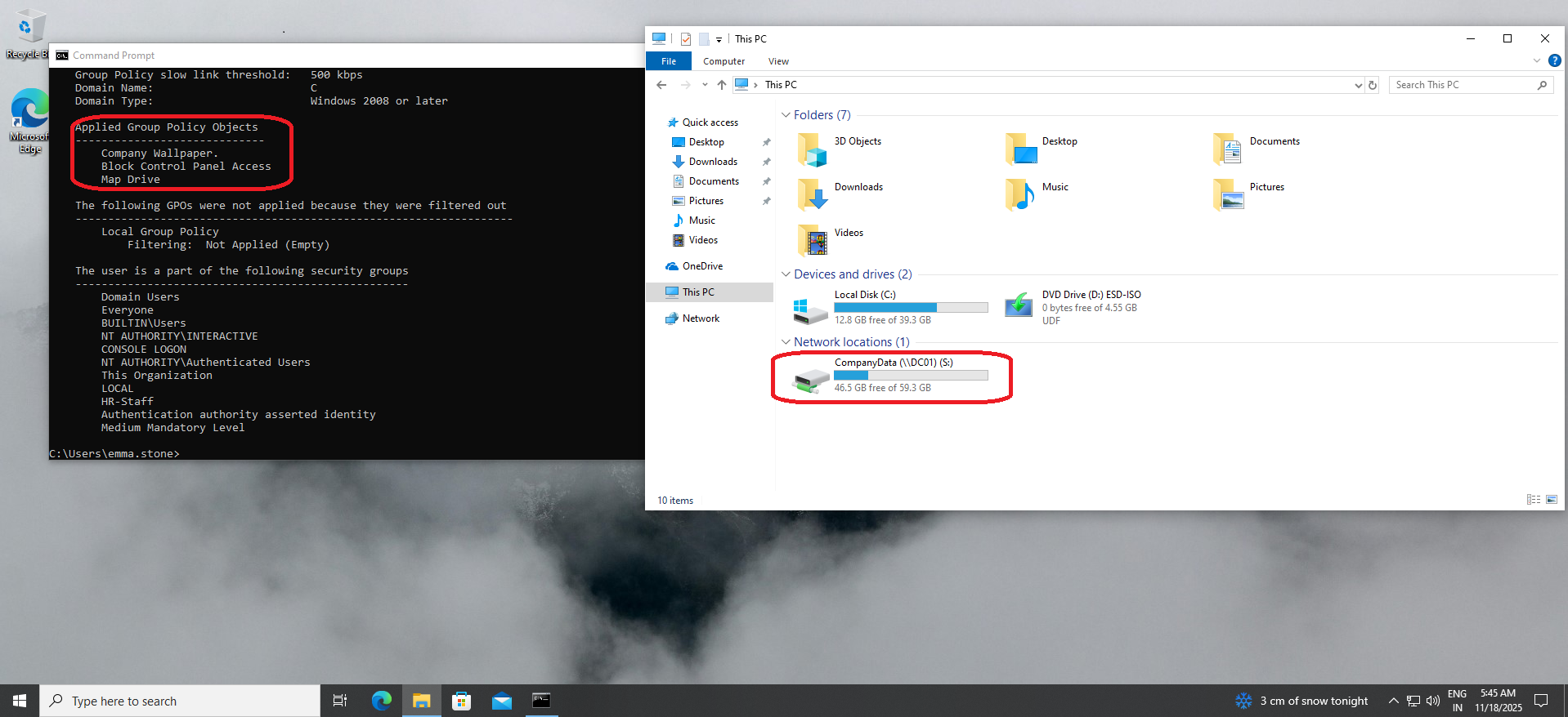 S Drive on Client
